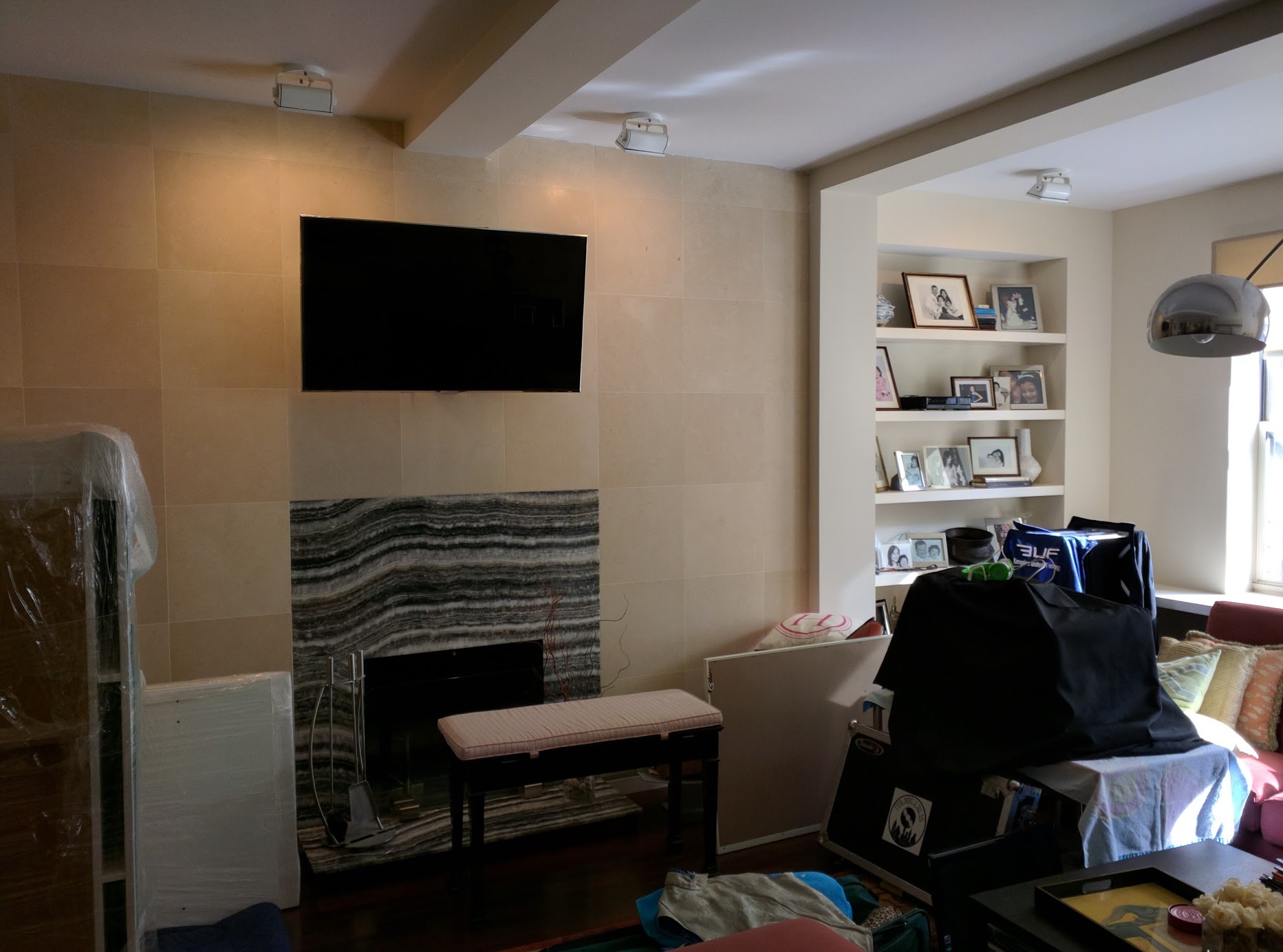 TV Fireplace Mount Installation - IT Electrician Project Photo